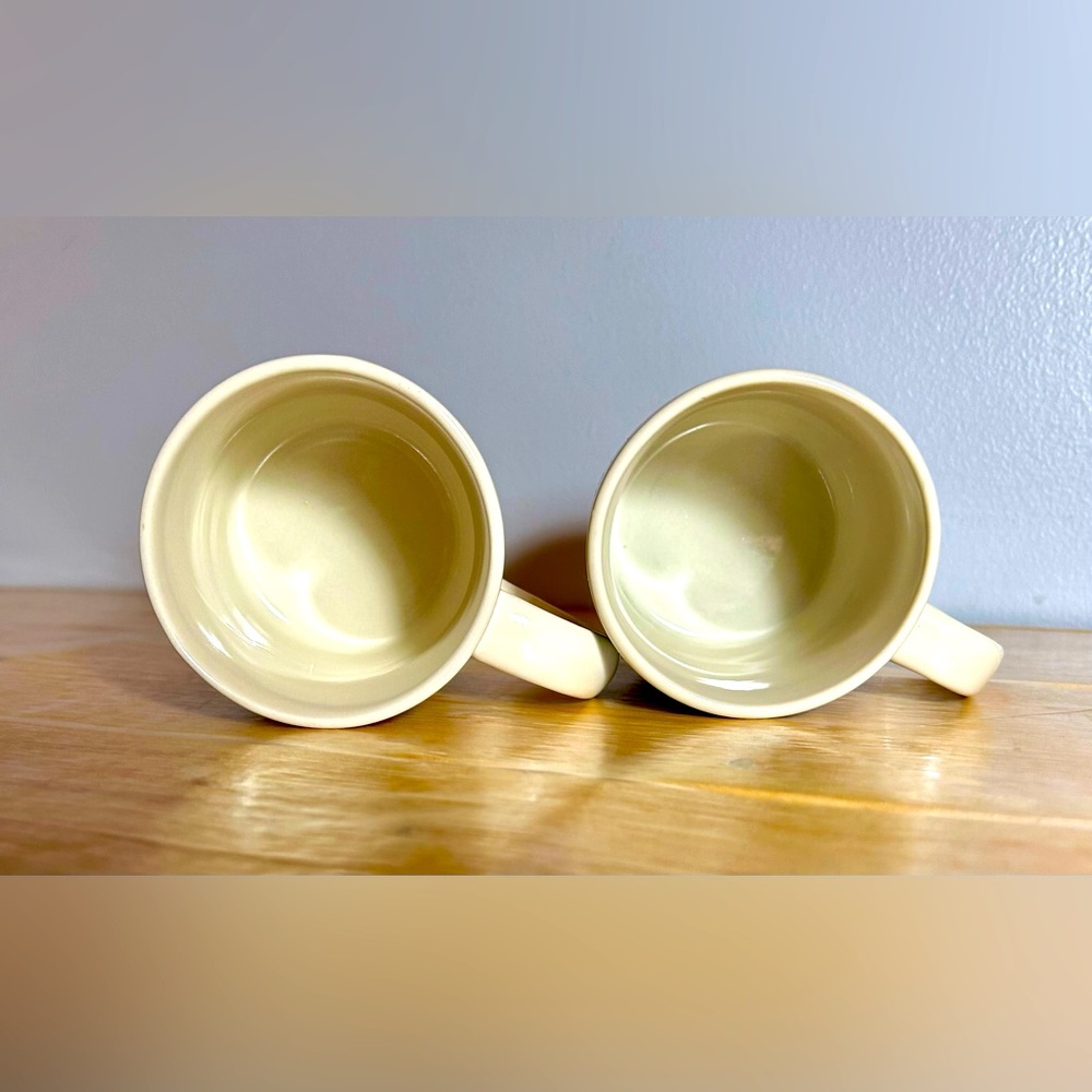 Pear Design Ceramic Mugs - Cream and Blue - Picture 2 of 7